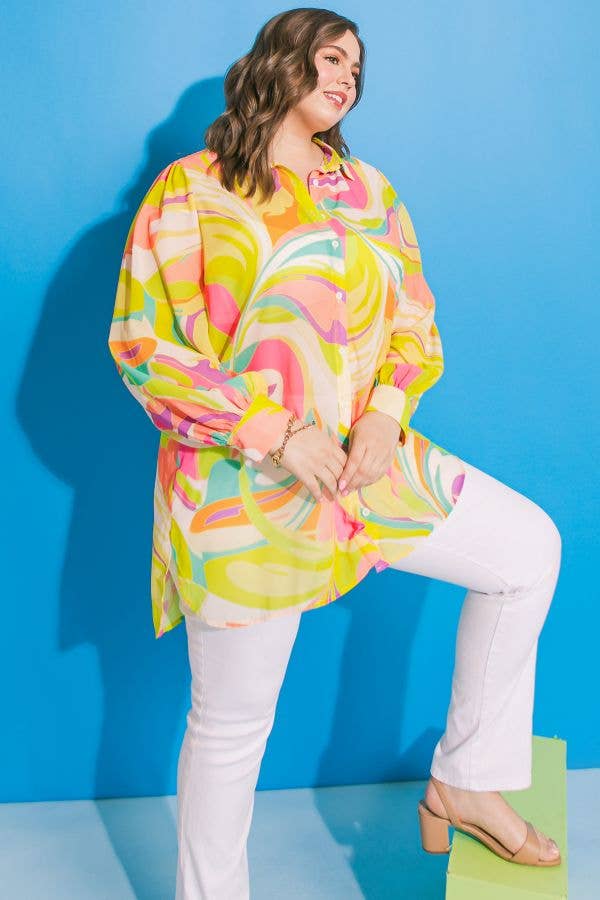 A printed woven top/dress - ITP1224