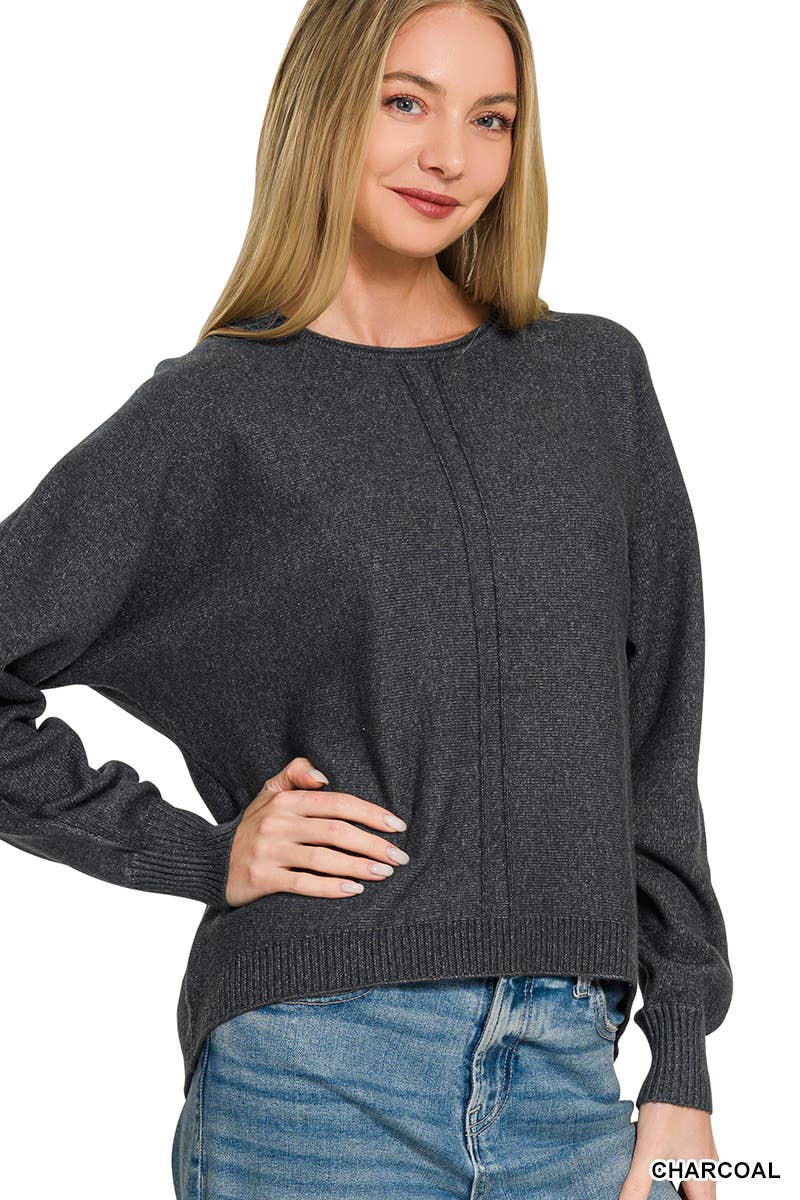 `Viscose Front Seam Sweater Zenana