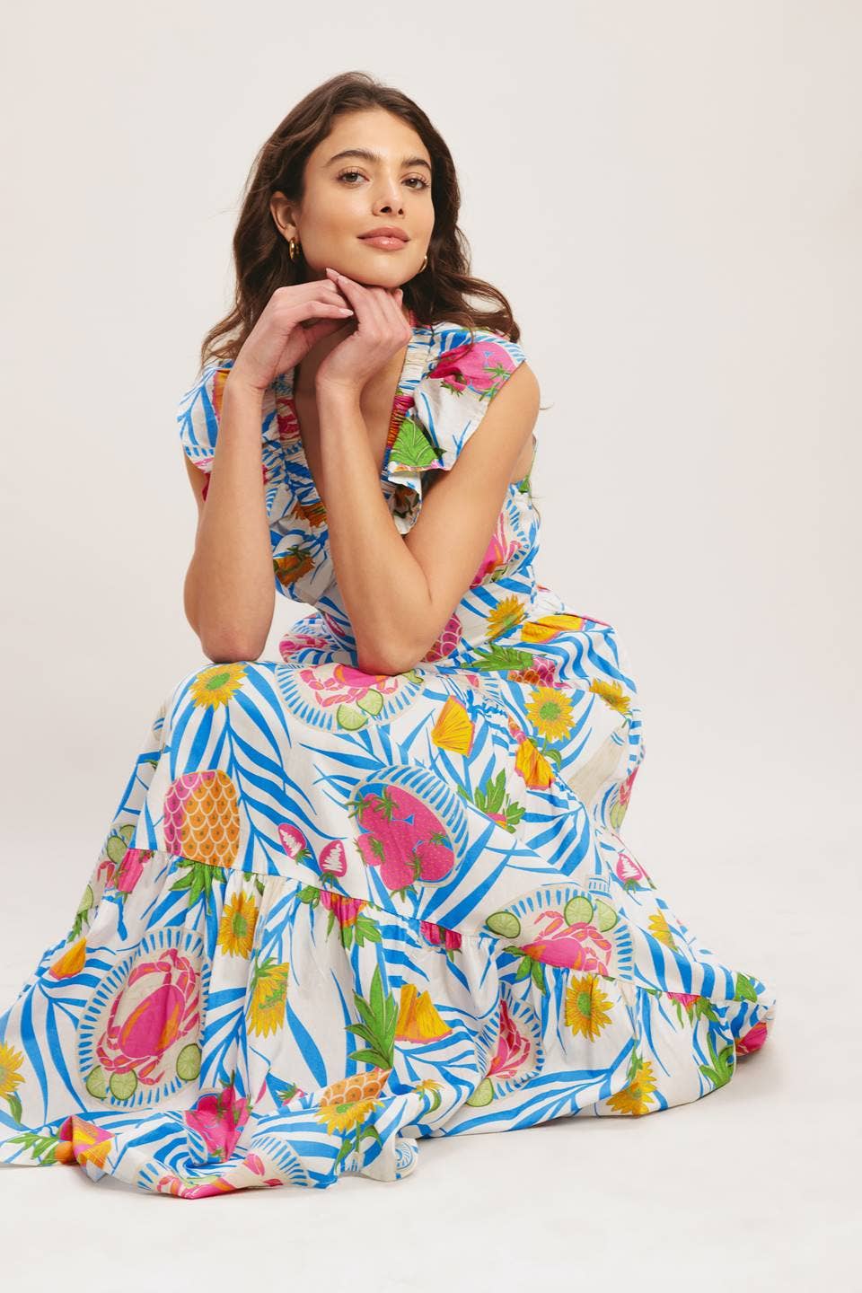 A printed woven maxi dress - ID23187