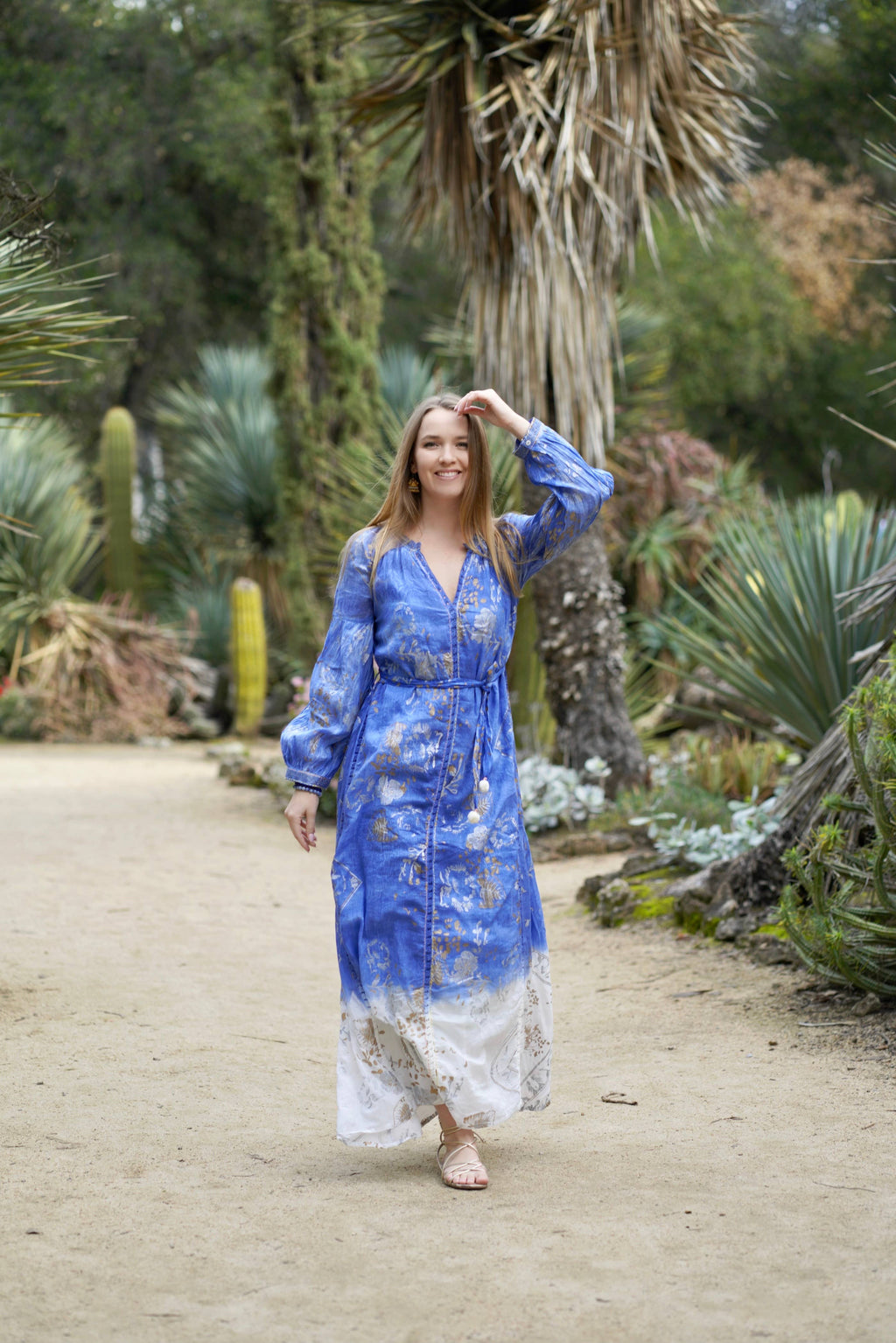 Liezl Maxi Dress Blue White 