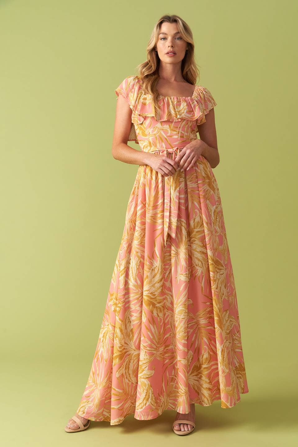 A printed woven midi dress - ID21892