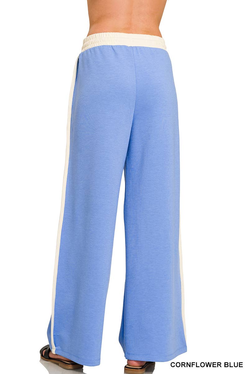 Scuba Contrast Piping Sweatshirts & Pants 2PC Set