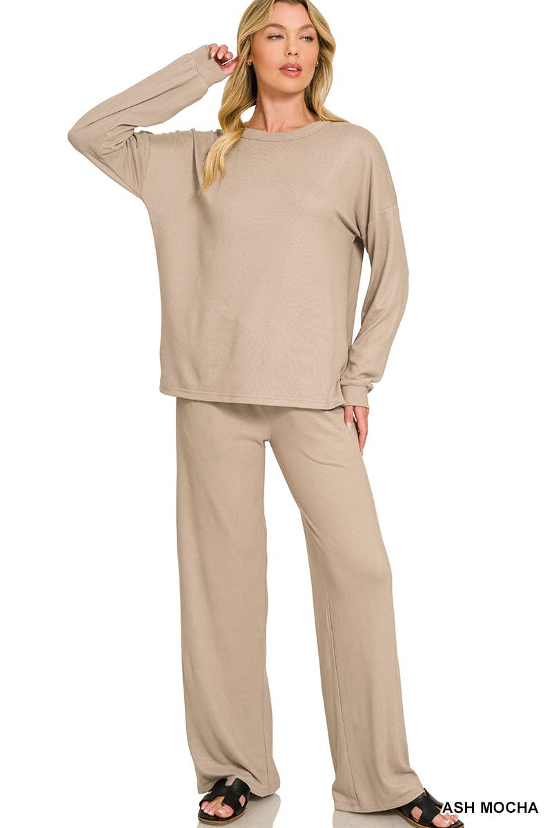Soft Hacci Pullover & Pants 2PC Set