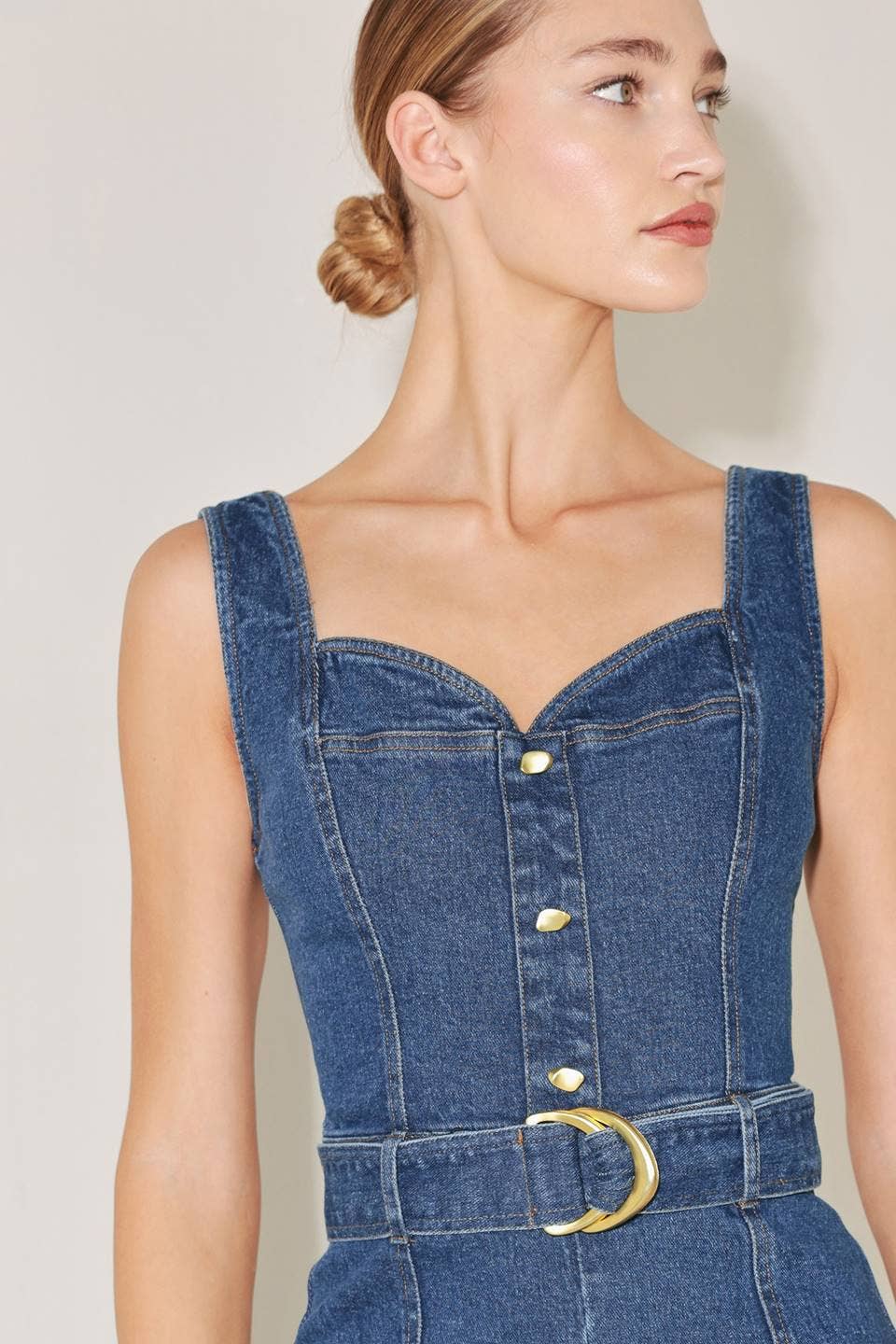 A washed denim jumpsuit - FP2136