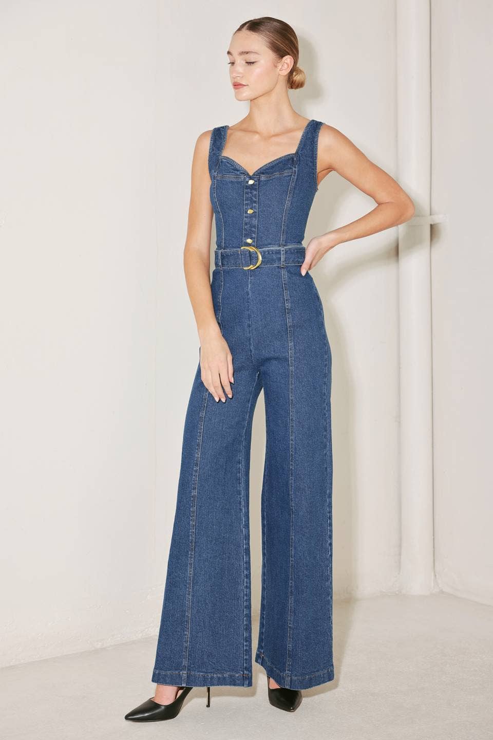 A washed denim jumpsuit - FP2136