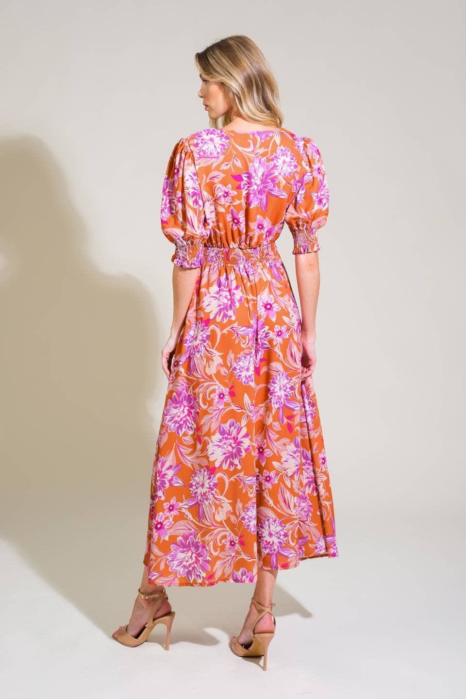 A printed woven midi dress - ID21472