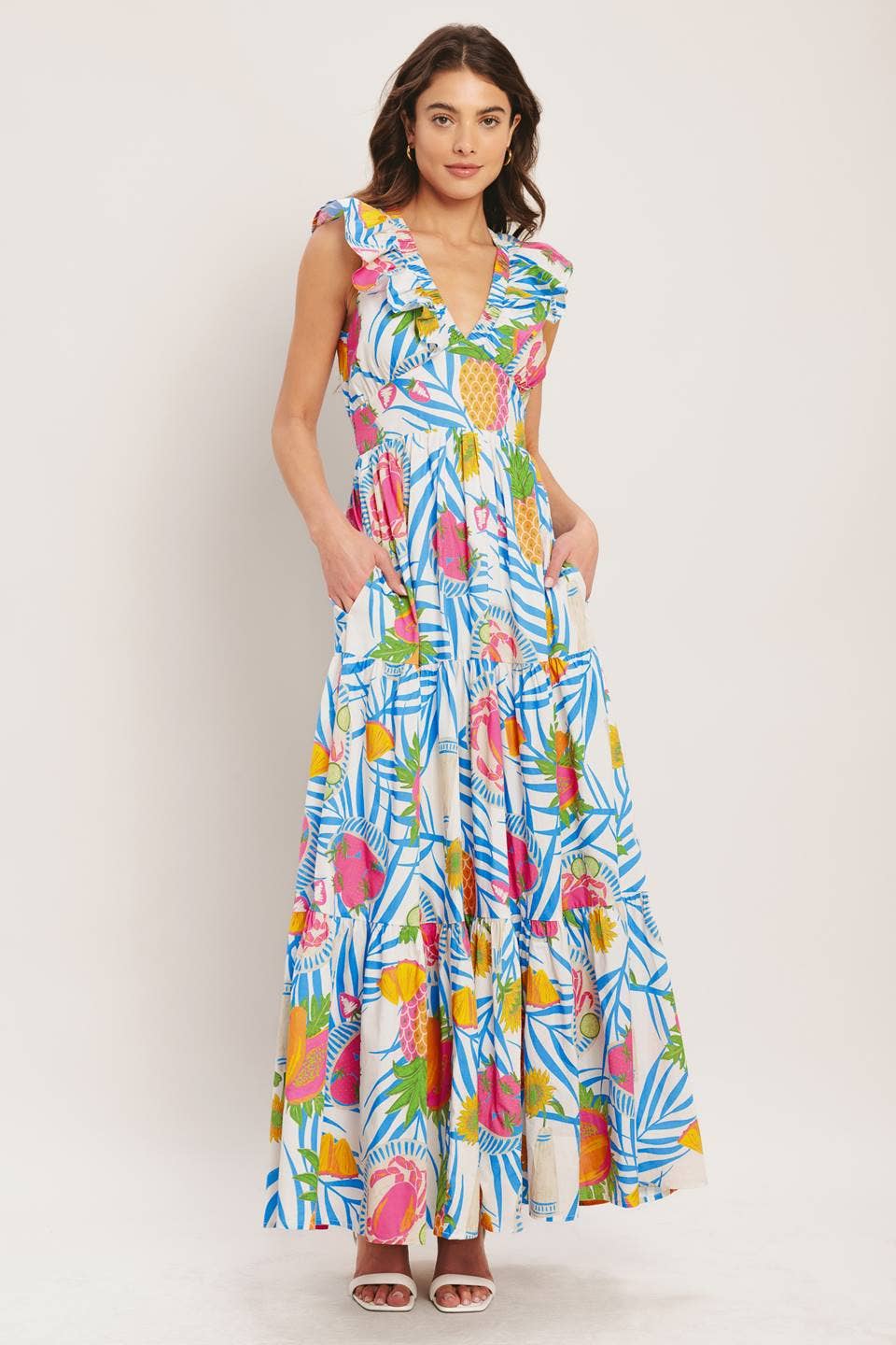 A printed woven maxi dress - ID23187