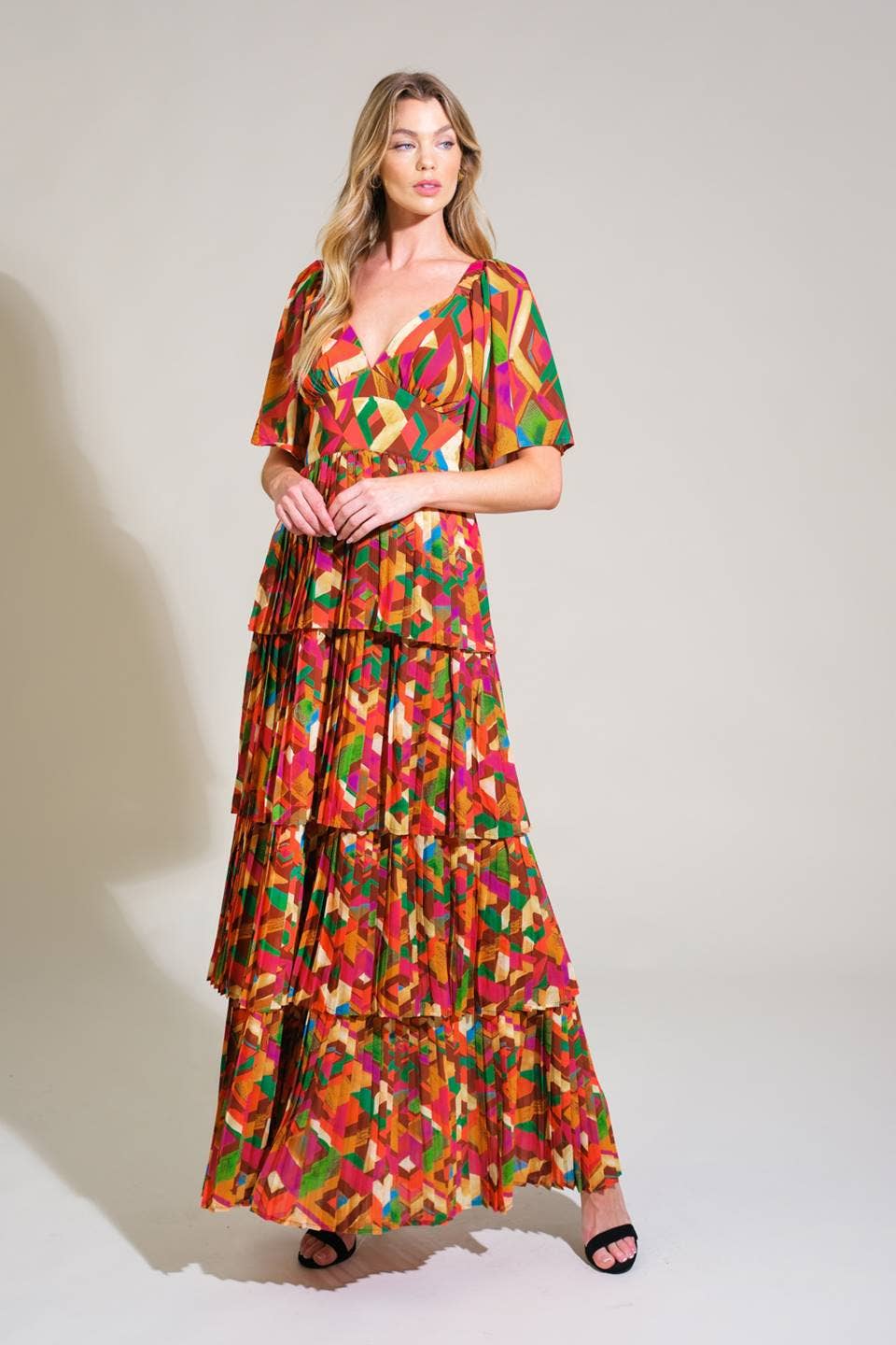 A printed woven maxi dress - ID21442