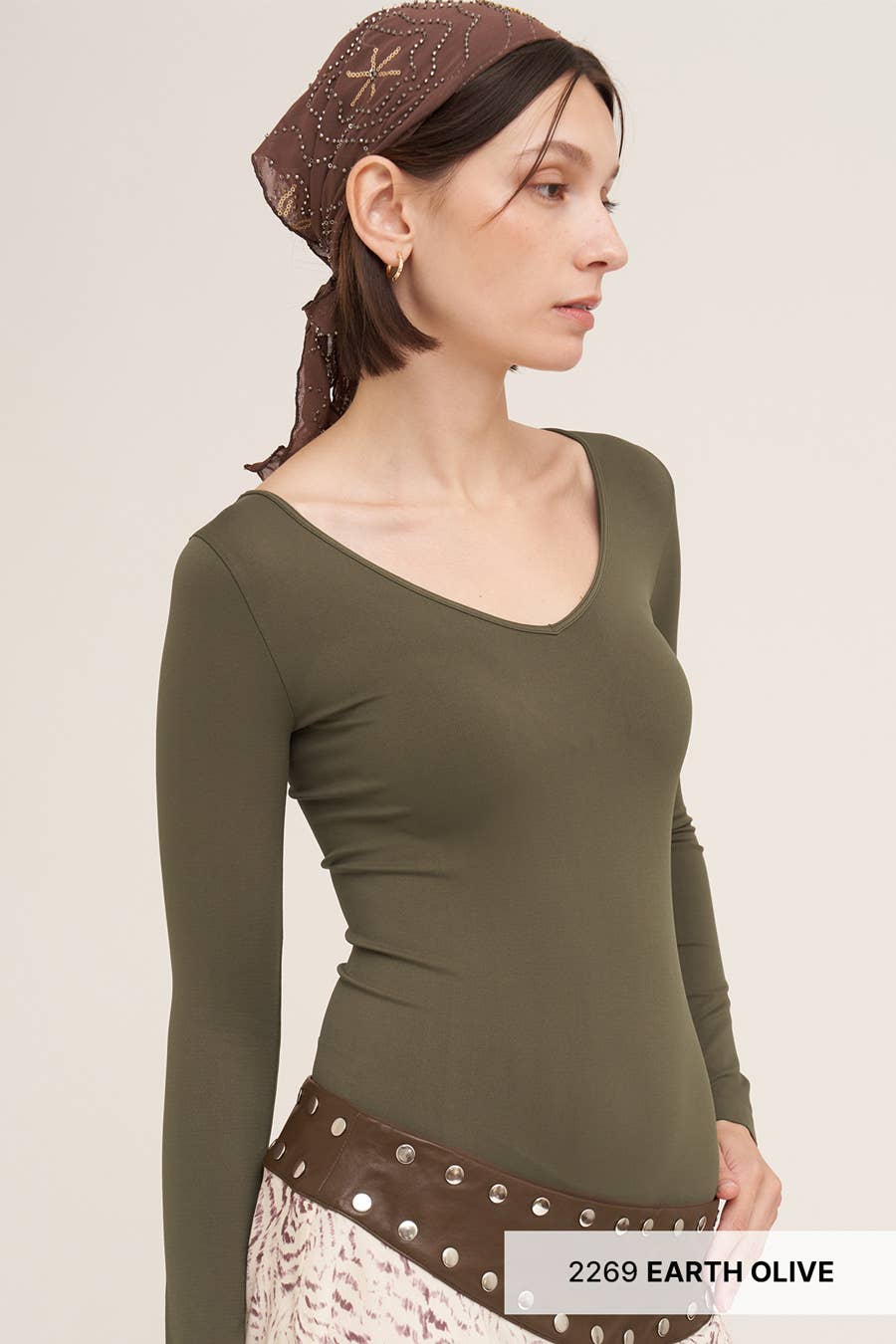 NS8340 - Jersey V Neck LS Bodysuit