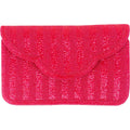 RHUBARB BEADED CLUTCH