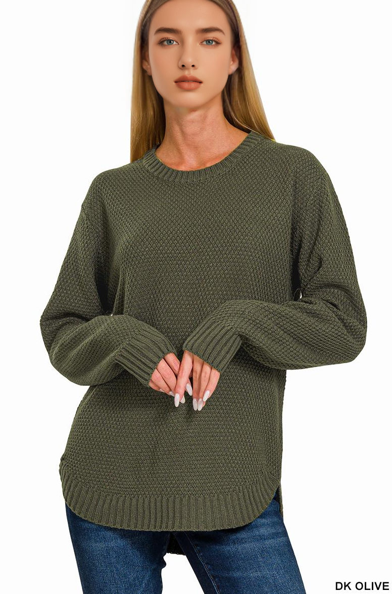 Round Neck Basic Sweater Zenana