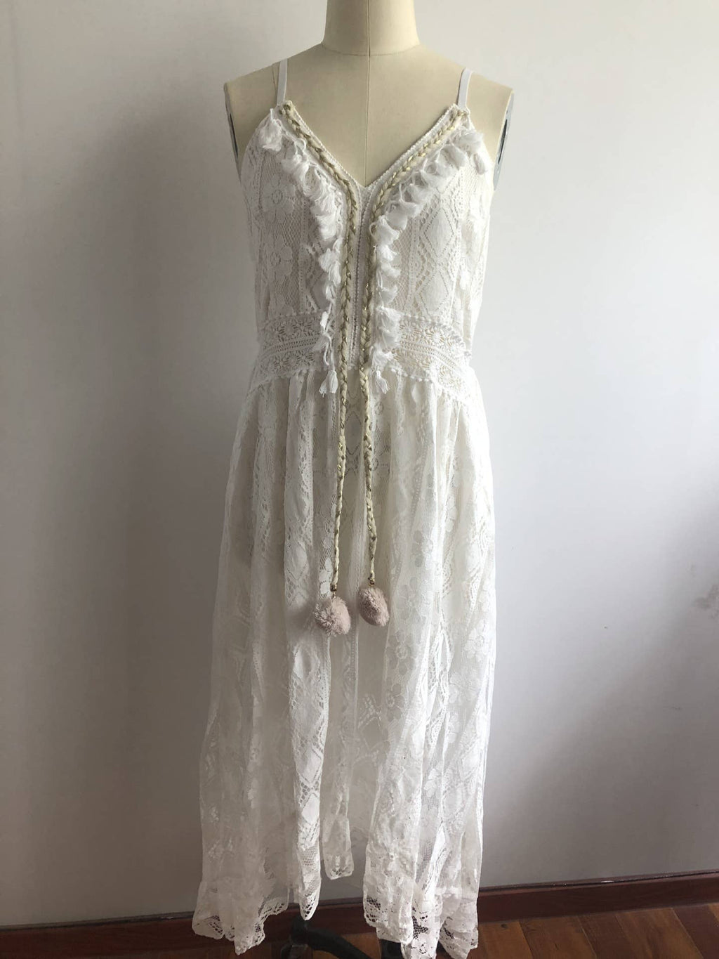 Bohemia lace tassel maxi sun dress