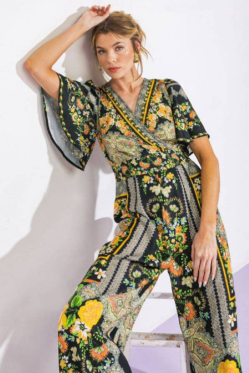A printed woven jumpsuit - IP7359