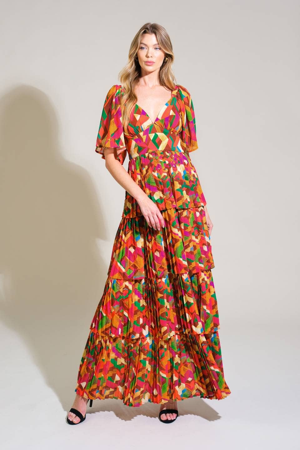 A printed woven maxi dress - ID21442