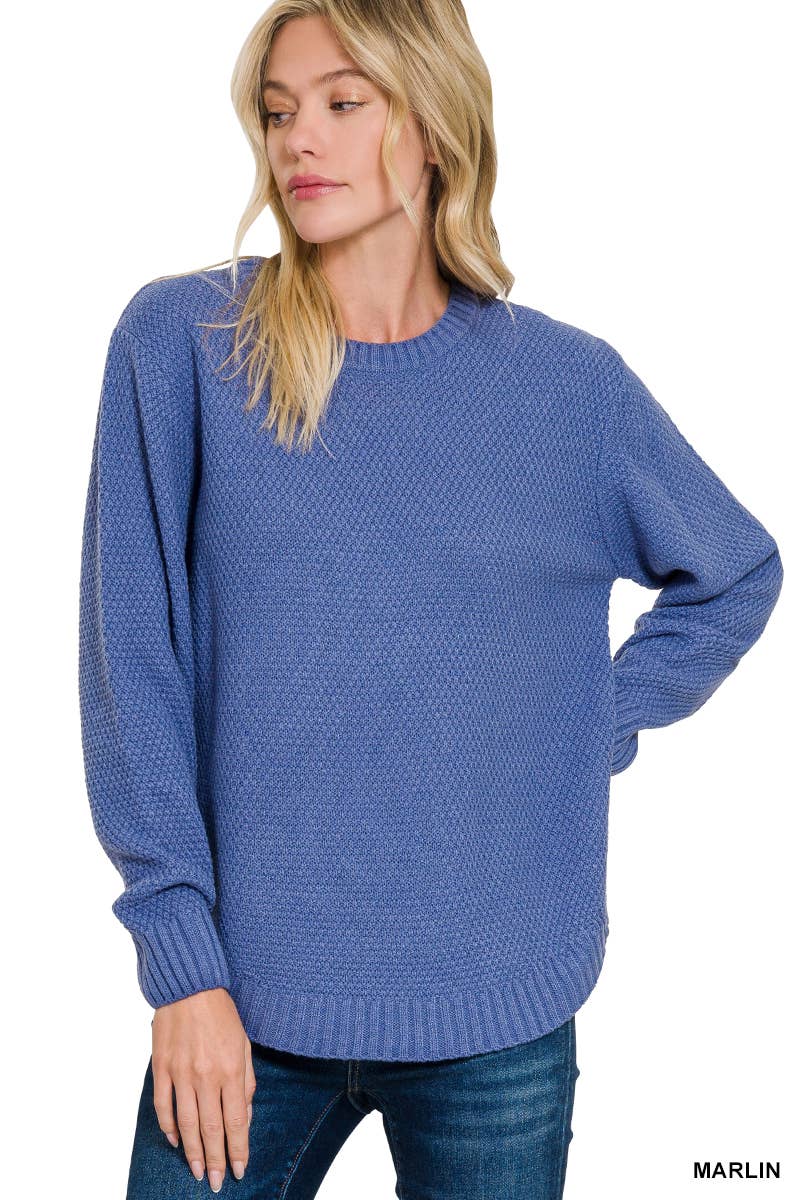 Round Neck Basic Sweater Zenana