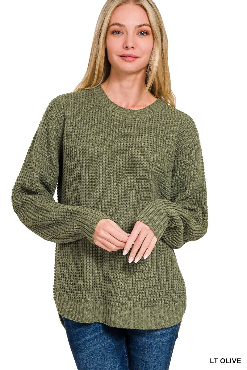 `Basic Waffle Sweater