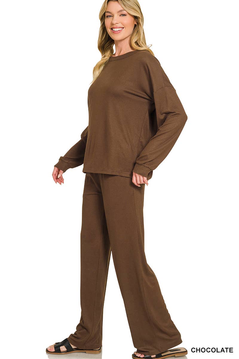 Soft Hacci Pullover & Pants 2PC Set